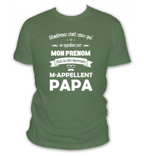 T shirt F te des p res Ils m appellent Papa L abricot blanc